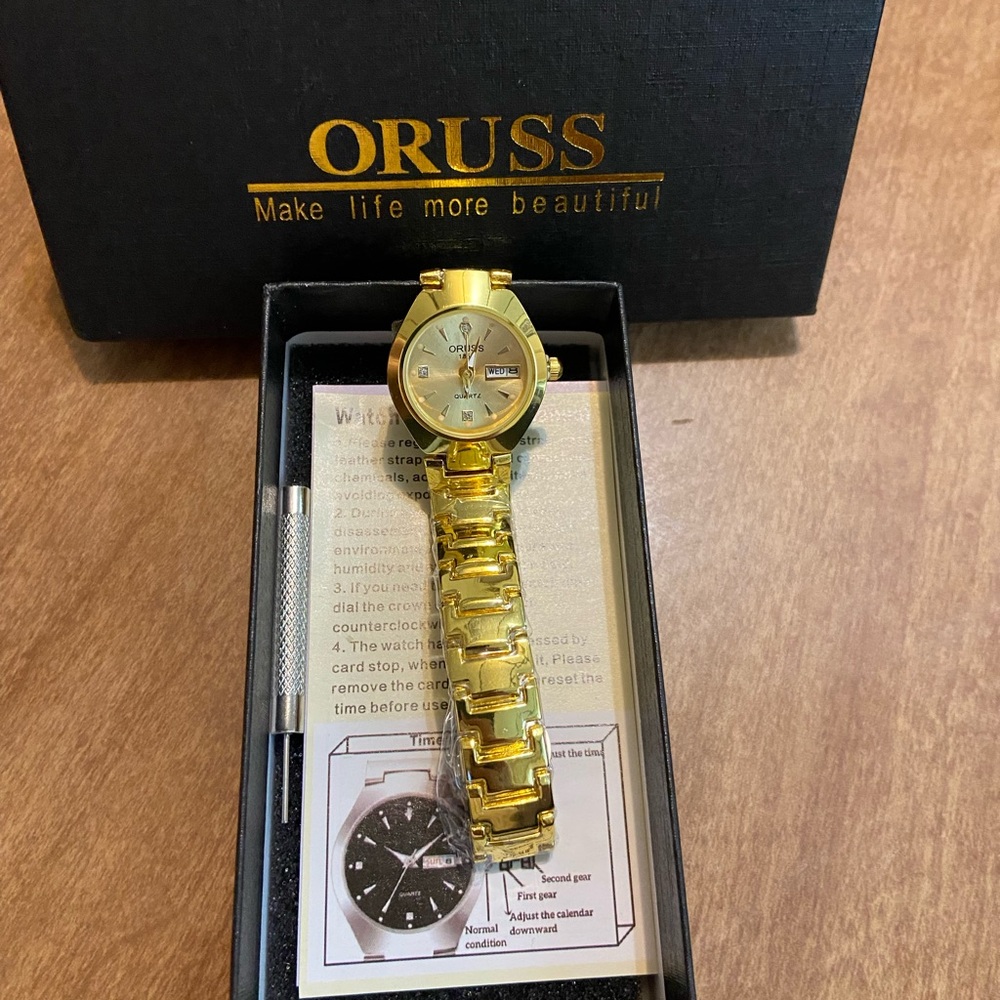 Oruss Women’s Fashion Gold Tone quartz Watch - Picture 6 of 6